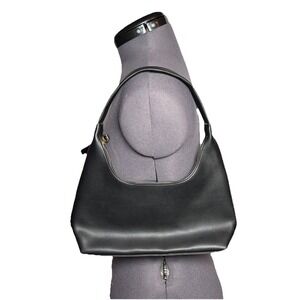 Y2K‎ Black Minimalist Shoulder Bag Small Zip Hobo Purse B-5.5"